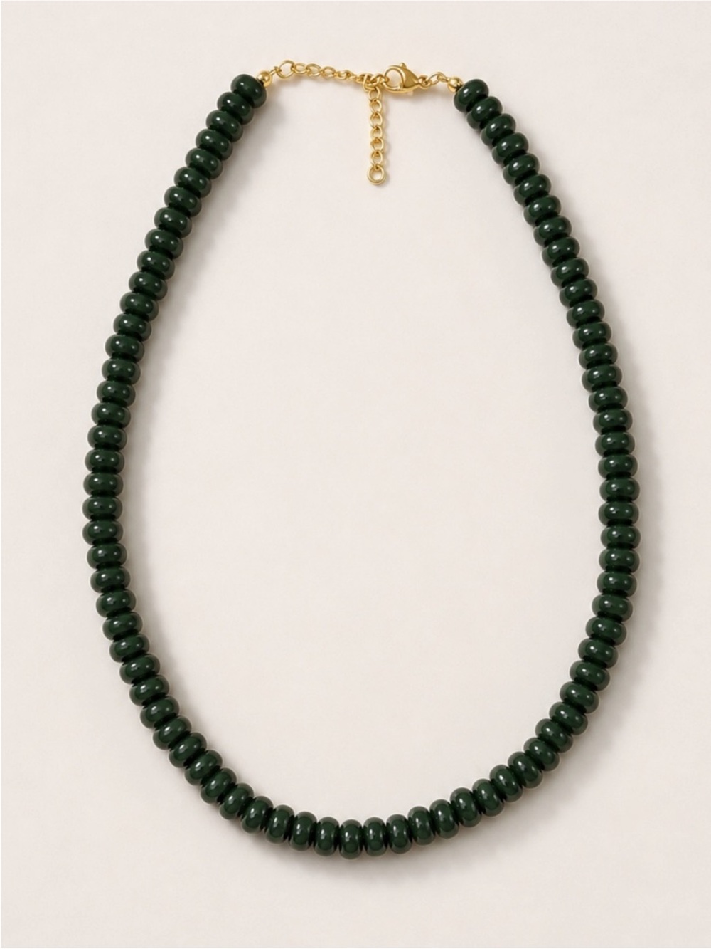 New! Deep Green Beaded Necklace NWOT 5021